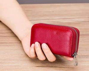 HBP 2021 First Layer Cowhide Card Card Case Antitheft Lady Card Card Card CASE CASE MULTIFUNCERAL