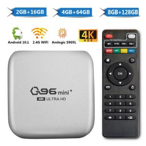 Box 2022 Ny 8 GB+128GB H.265 Media Player Q96 Mini Plus Smart TV Box Android 10.1 Amlogic S905L Quad Core 2.4G WiFi 4K Set Top Box