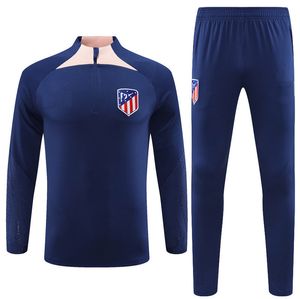 24 25 Atletico Madrids Blue Tracksuit Soccer Training Comp Комплект 23 24 Griezmann Мужчины и детские футбольные спортивные костюмы