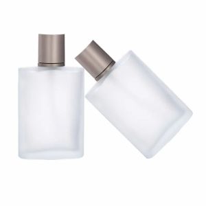 2024 30ml 50ml Clear Glass Spray Bottle Frosted Square Glass Perfume Bottle Cosmetic Packaging Bottle Vials for Glass Spray Bottles