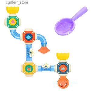 Baby Bath Toys Baby Building Bath Pipes Toy Set DIY Water Spray Shower Game For Children Swimming Bathroom Bathing Kids Toys-Drop Ship L48