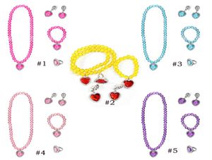 5 Цветов Принцесса Королева косплей аксессуары Ювелирные украшения наборы ожерелья кольцевые серьги браслеты представлены для девочек наряжать 5pcsset5378360