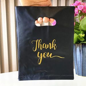 Black Thank You Gift Saco de aniversário BACHELORETTE FESTO DE CASAMENTO PABERIAÇÃO DE PLÁSTICA DE SACO DE PLÁSTICA SUPLETES DE PEQUENAS BURINHAS