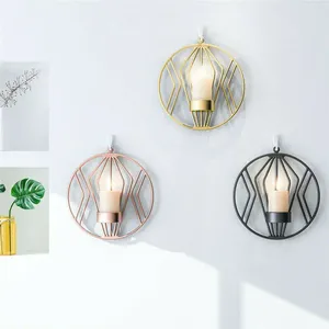 Candle Holders Nordic Style 3d Geometric Candlestick Wall Holder Sconce Matching Small Tea Light Taper Warm Home Decor