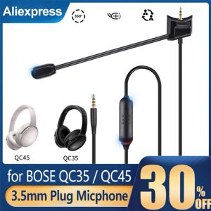 Tillbehör Gaming Headset Microphone 3.5mm Plug för BOSE QC35/QC45 Spel hörlurar Tillbehör 360GREE Omnidirectional Pickup Game Mic Mic