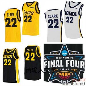 Custom 22 Caitlin Clark Jersey Iowa Hawkeyes 여자 대학 농구 유니폼 남성 아이들 검은 흰색 노란색 이름 메시지 미국 VA2W
