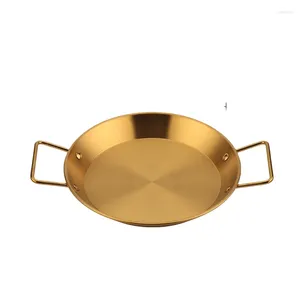 Storage Boxes KOREAN Ear Plate Dishes & Plates Stainless Steel Sustainable Polished Box Party Brown Edge 21 Cm 20-30cm With Gold