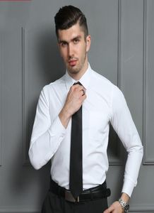 2020 Nowy projektant mody Men039s Wysokiej jakości klasyczny stały kolor Slim Sukienka koszula romantyczna koszula na groom ślubną do M8786108