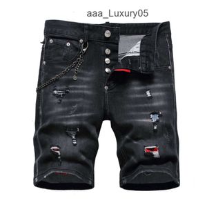 DSQUARED2 D2 DSQ2 Вы Mens Jeans Erkekler Siyah Denim Şort Yaz Delikleri Yüksek Kaliteli Erkek Streç Uygun Yırtıcı Boyut 44 230615 DSQUARES DSQURED 2 E3E9