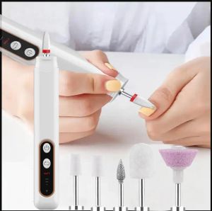 Borrar mini USB Electric Nail Grinder borr 5 i 1 nagelpoleringsmaskin nagelfil med lätt bärbar mini elektrisk manikyrkonstverktyg