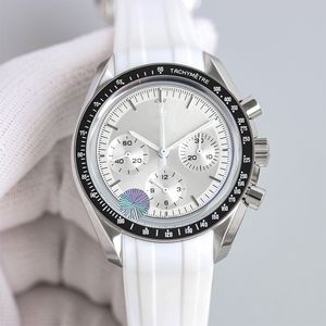 Män tittar på 42mm Timing Mechanical Movement Sapphire Glass Ceramic Bezel Noctilucent Wristwatch rostfritt läderband Waterproof Designer Watches Montre de Luxe