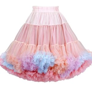 Kjolar multicolor baby girls tutu kjol för barn puffy tyll kjolar för barn fluffiga balett kjolparty prinsessa flicka kläder