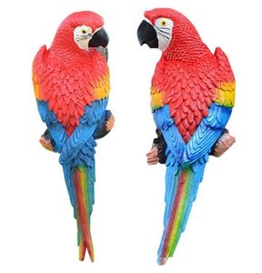 Christmas Decorations Resin Parrot Statue Wall Mounted DIY Outdoor Garden Tree Decoration Animal Sculpture Ornament4765943