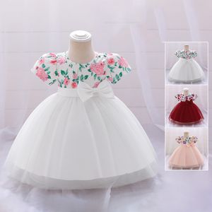 Vinho de vinho doce rosa Jóia branca Aniversário/Vestidos de festa Vestidos de concurso de menina Vestidos de flor Girls Girls todos os dias