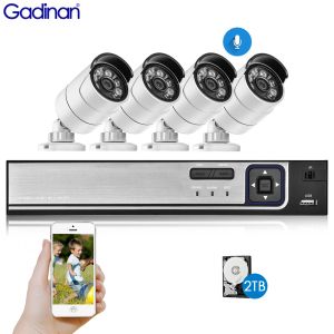 System Gadinan 8CH 5MP 4MP POE Security Camera System AI Motion Detection Audio Record IP Camera Night Vision CCTV Surveillance NVR Set