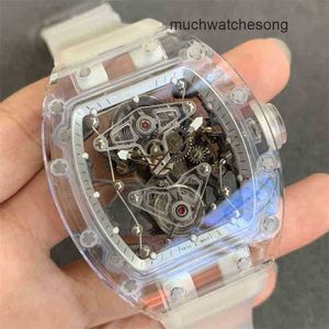 الساعات الفاخرة السويسرية Richadmills ساعة Mechanical Chronograph Wristwatch 056 بالكامل أوتوماتيكية ميكانيكية R Watch Hollow Tourbillon Snow Glass Tape Maleno7