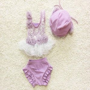 TODDLE BEACH SWIMWEAR KOREAN Fashion Lace Children Swimsuit Sweet Applique With Lace Baby Girls Twopiece Bathing Suit 6setlot 15759300