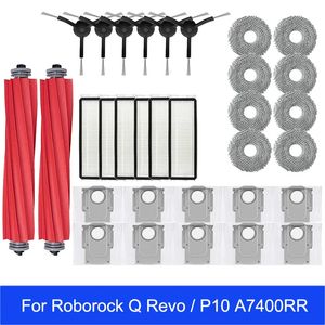 För Roborock Q Revo / P10 A7400RR Robot Vakuum Rengöringstillbehör Huvudsida Borst HEPA Filter Moppdukar Dustpåse Spara del 240327