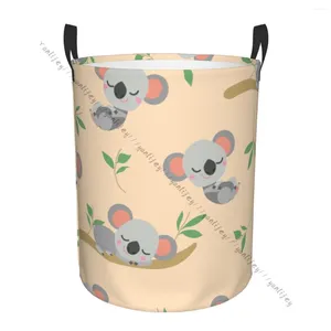 Laundry Bags Basket Storage Bag Foldable Sleeping Koala Bear On Eucalyptus Tree Branch Dirty Clothes Sundries Hamper Home Supplies