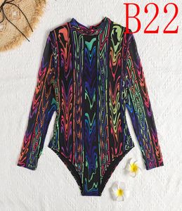 B22 Letters Jacquard Bodysuit Fashion Womens SPASHG LINGERIE mjuk bekväma andningsbara underkläder Bodysuits Pool Beach Body Suits4448115