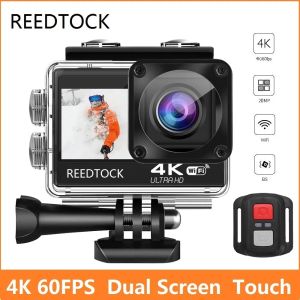 Cameras Action Camera 4K 60FPS 24MP 2.0 Touch LCD EIS Dual Screen Remote Control WiFi Waterproof Helmet Go Sports S9 Pro Video Recorder