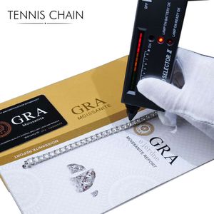 1ct Moissanite Gold Plated Tennis Chain Sier Designer Bracelet 6/7 мм шириной сети рэпер хип -хоп браслеты мужчины и женские ювелирные изделия из цепи Дня Святого Валентина подарок