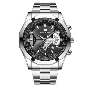 High Quality Leisure Sport Luminous Pointer Stainless Steel Mens Watch Quartz Watches Calendar Smart Male Wristwatches VAVAVoom Br6833207