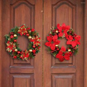 Dekoratif çiçekler kapalı açık çelenk şenlikli çiçek Noel kapalı/açık çelenk dekorasyonu ön kapı penceresi veya duvar tatili için dekorasyon