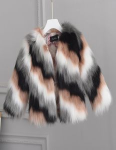 18T Kids Fur Coat Jacket Juditive Fox Fost Fur Fur Grass عالية الجودة الفخمة الجلدية المزيفة في فصل الشتاء ملابس طفلة B4747476722