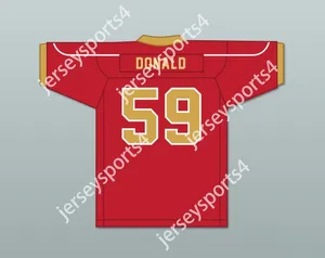 Anpassad Aaron Donald 59 Penn Hills High School Indianer Red Football Jersey Top Stitched S-6XL