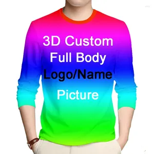 Мужские футболки команды команды пользовательские женщины/мужчины DIY Design Printed Рубашка с длинным рукавом пара хип -хоп топ