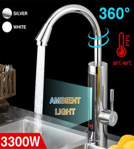 Electric Kitchen WaterHeater Faucet Tankess Instant Water Faucets Led Heating Tap Sink Mixer 3300W 220V 2899576