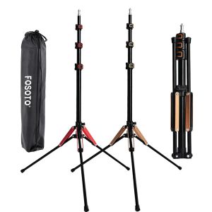 Monopods Fusitu Ft195 2m Led Folding Light Stand 1/4 Screw Tripod for Photo Studio Photographic Lighting Softbox Video Flash Umbrellas