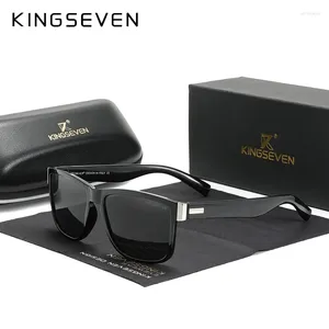 Occhiali da sole Kingseven Eccellenti qualità di qualità retrò lente polarizzate uomini uomini quadrato telaio decorativo occhiali da sole uv400 occhiali