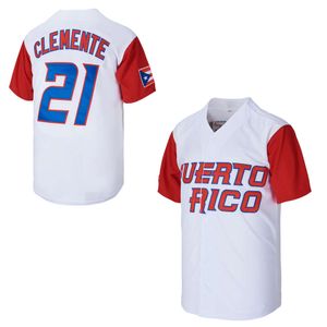 Men's Polos Puerto Rico #21 Roberto Clemente World Game Classic Men Baseball Jersey