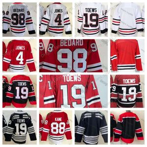 #98 Connor Bedard #19 Jonathan Toews #4 Seth Jones 2023 Hot New Reverse Retro Hockey Jerseys Mens Home Red Winter Jersey Classic Breathable Black Men Stitched Shirts