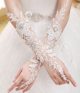Nuovi guanti da sposa di alta qualità Iovry Iovry Fingerless Lunghezza in pizzo Giovani nuziale in perline Bridal Glove Wedding Access 4605103