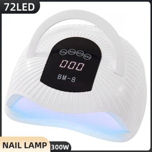 Secadores 72LEDS Lâmpada de unha LED poderosa para secagem secadora de gel de unha com lâmpada UV profissional de sensor de movimento para manicure salão