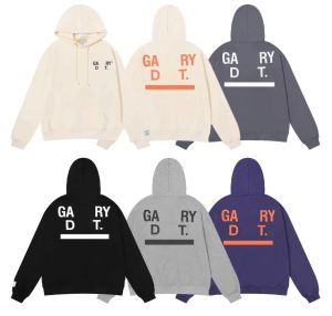 Erkek Siyah Hoodie Gallerly Hooded Mektup Baskı Çiftleri Top Sweatshirt Erkek Kadın Hoodies Gevşek Tee Pullover Sokak Tasarımcısı Sweatshirts Amerikan Moda