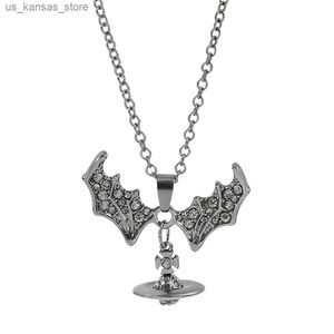 Pendant Necklaces 1PC retro punk hip-hop demon wing necklace240408