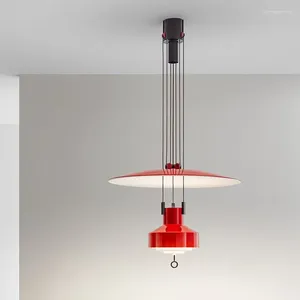 Ljuskrona italienska modern minimalistisk restaurang ledde ljuskrona designer skrivbord läsning kontor lyft peandent lampa heminredning hängande ljus