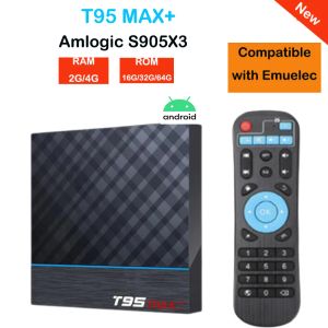 Box T95 Max Plus Android TV Box Amlogic S905X3 2.4G 5G WiFi 8K 1000M 4KメディアプレーヤーセットトップボックスAndroid 9.0スマートテレビボックス