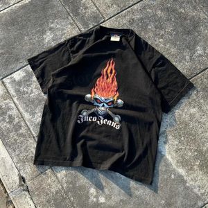 Magliette da uomo Strtwear jnco maglietta y2k hip hop flame cranio stampa grafica maglietta di grandi dimensioni da uomo top slve cortometrali topi corti da donna.