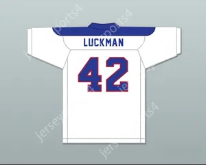 Custom Sid Luckman 42 Erasmus Hall High School White Football Jersey 1 Stitched S-6xl