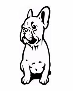 147 cm French Bulldog Dog Avile per auto in vinile decalcomania per porte del finestrino Custom Wall Blacksilver CA10244927194