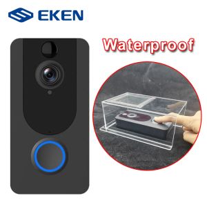 System Eken V7 Wireless Door Bell Camera 1080p WiFi Doorbell Smart Security Intercom OPTION Vatten Proof Cover Clovering House Bell