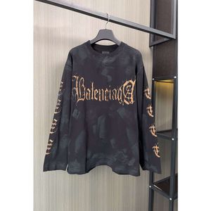 Klassisk lös designer hoodie balencigs mode hoodies hoody mens tröjor hög kvalitet korrekt 2023 hösten b familj ny sanskrit brev hållbar perforerad l