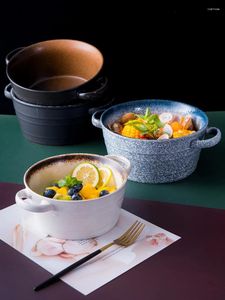 Bowls Japanese Bowl Large Ceramic Binaural Soup Creative Noodle Salad Household Pot And Tableware