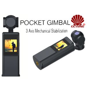 Kameror Mini Pocket Gimbal med liten pekskärm PTZ -kamera Max 12MP Foton 4K 30fps realtidsvideor som ska ses av App via WiFi