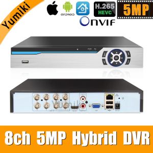 Registratore 6 in 1 H.265+ 8CH AHD Video ibrido Registratore per 5 MP/4MP/3MP/1080p/720p Camera xmeye onvif P2P CCTV DVR AHD DVR Supporto USB WiFi